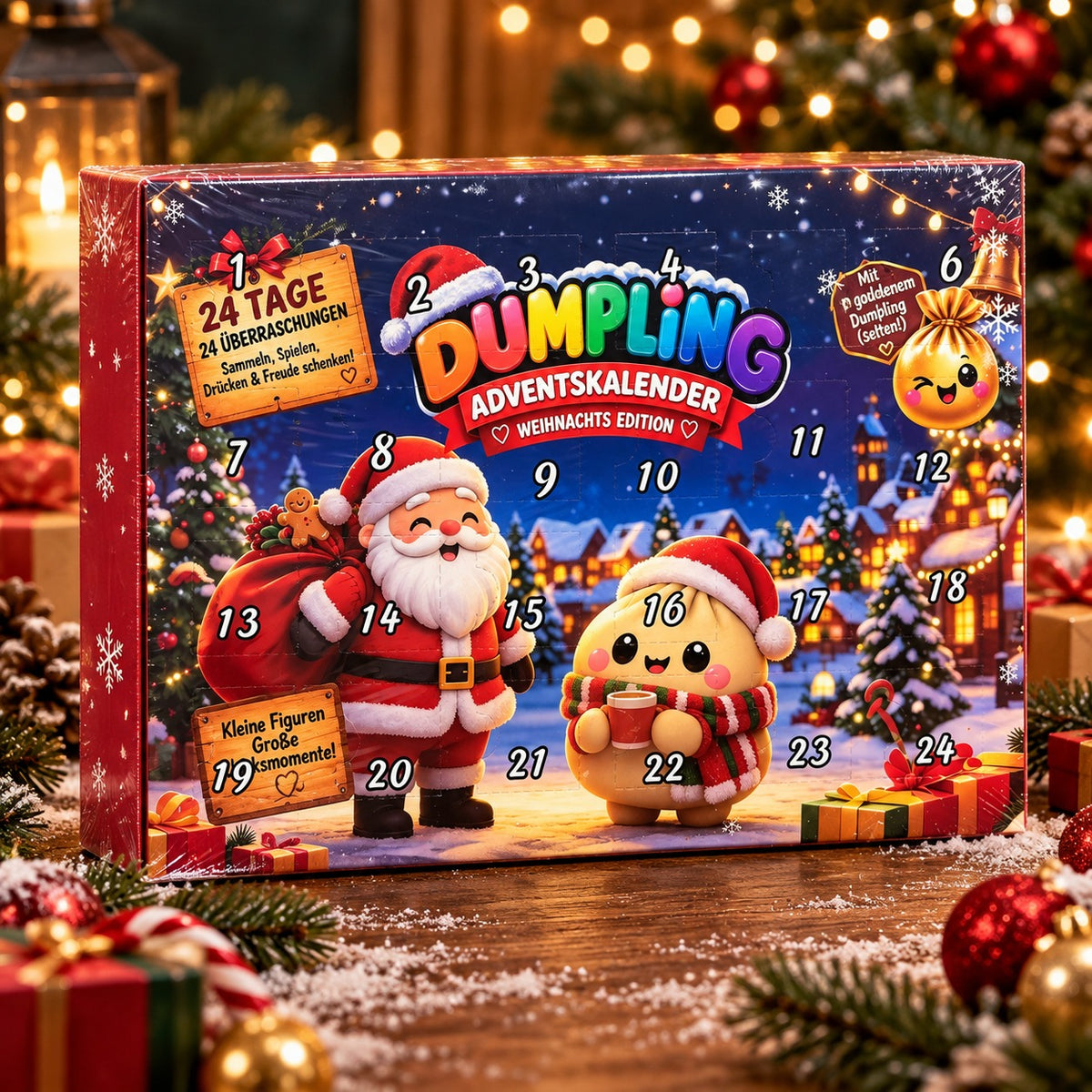 Dumpling Adventskalender – Weihnachtsedition, im Set enthalten