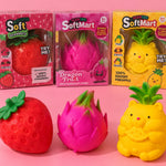 Früchte Squishy XL – Erdbeere, Drachenfrucht und Ananas