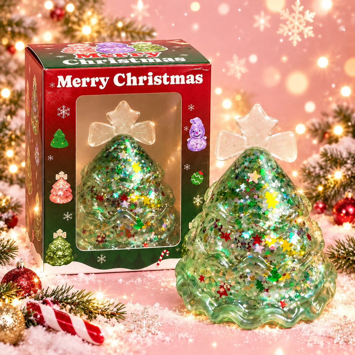 Glitzer Weihnachtsbaum Squishy – Grün