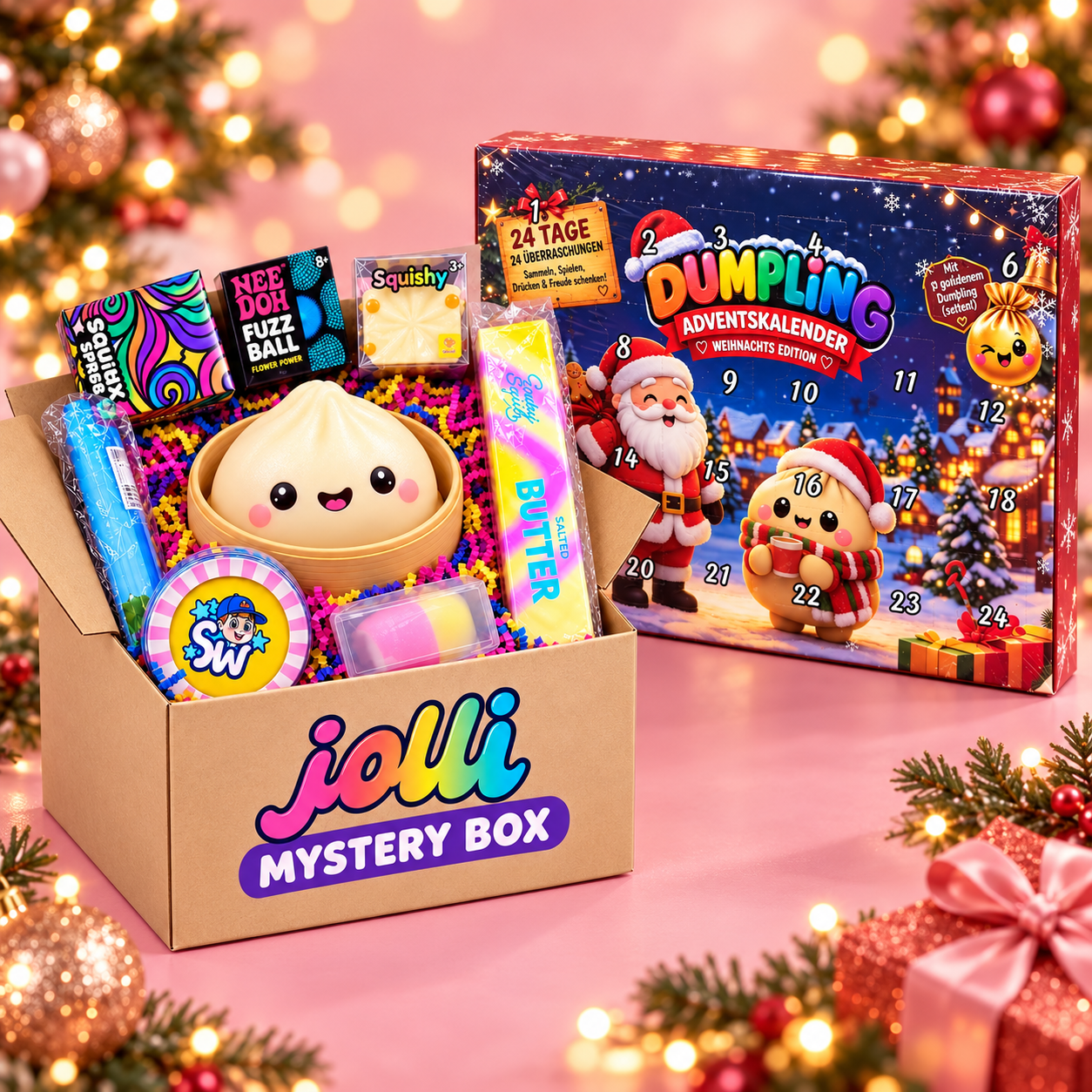 Jolli Mystery Box L zusammen mit dem Dumpling Adventskalender – Weihnachtsedition