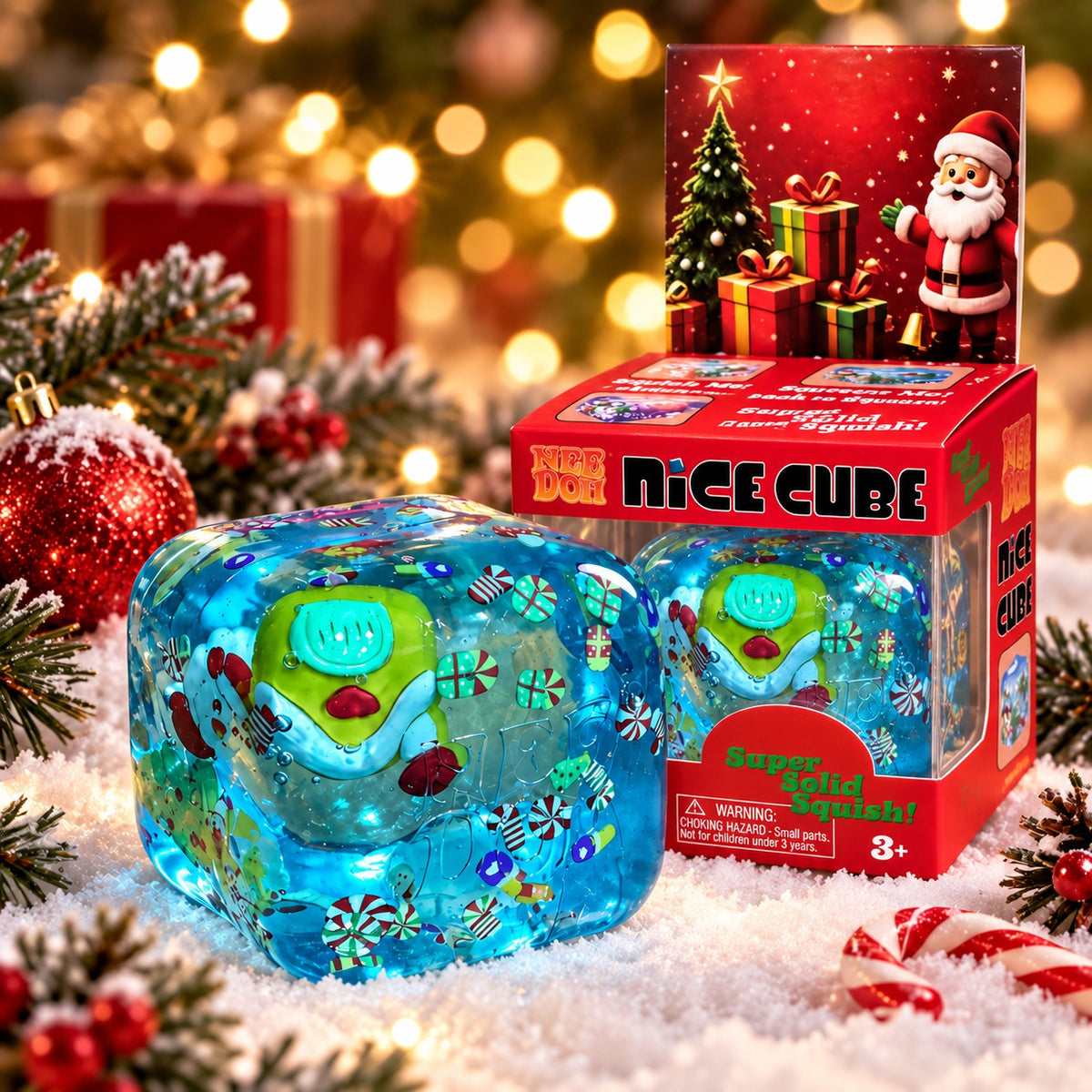 Nice Cube Squishy – Weihnachtsedition blau