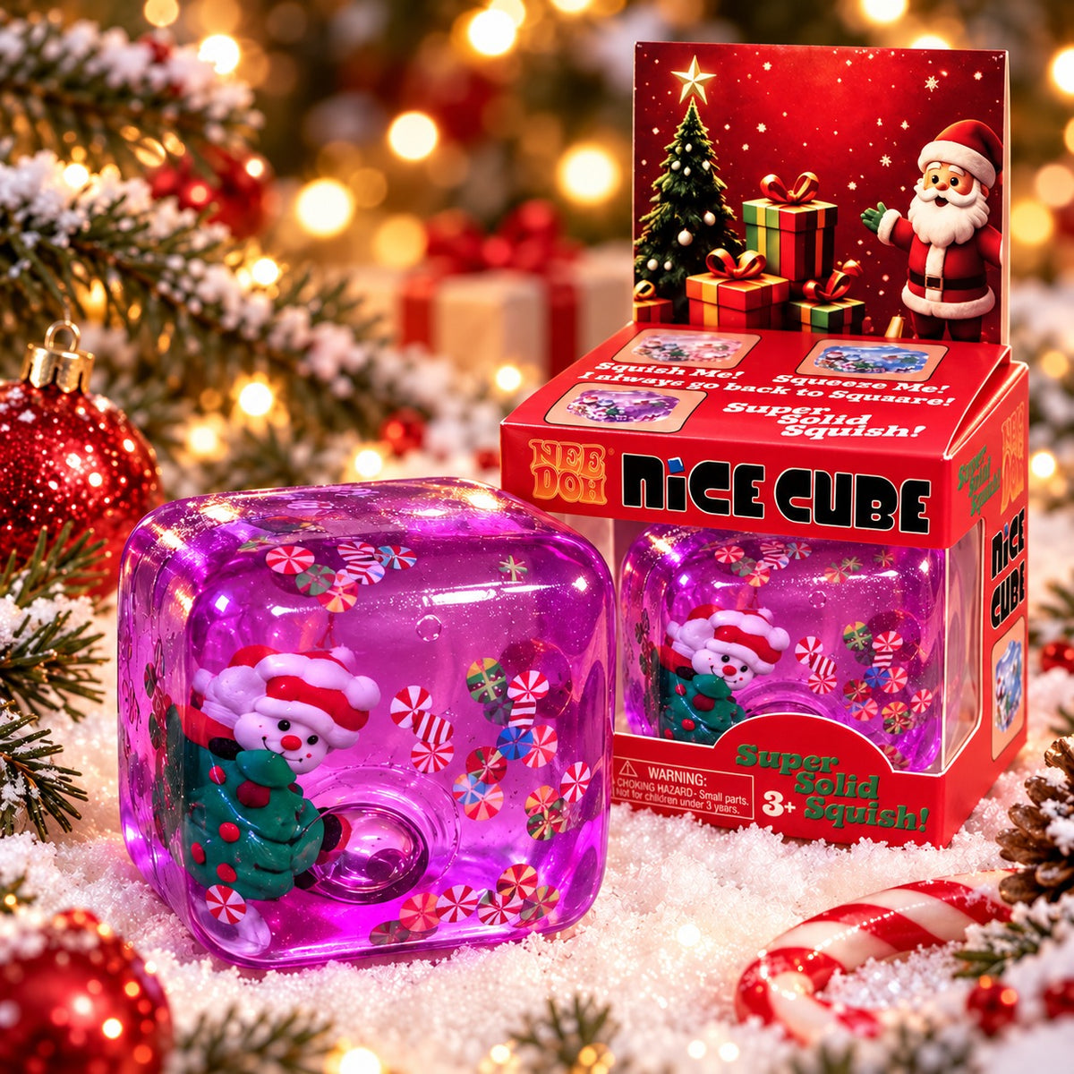 Nice Cube Squishy – Weihnachtsedition lila